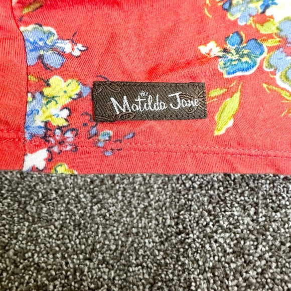 Matilda Jane At Ease Orange Floral Jersey Knit Maxi Dress Womens Size Small - Picture 6 of 12